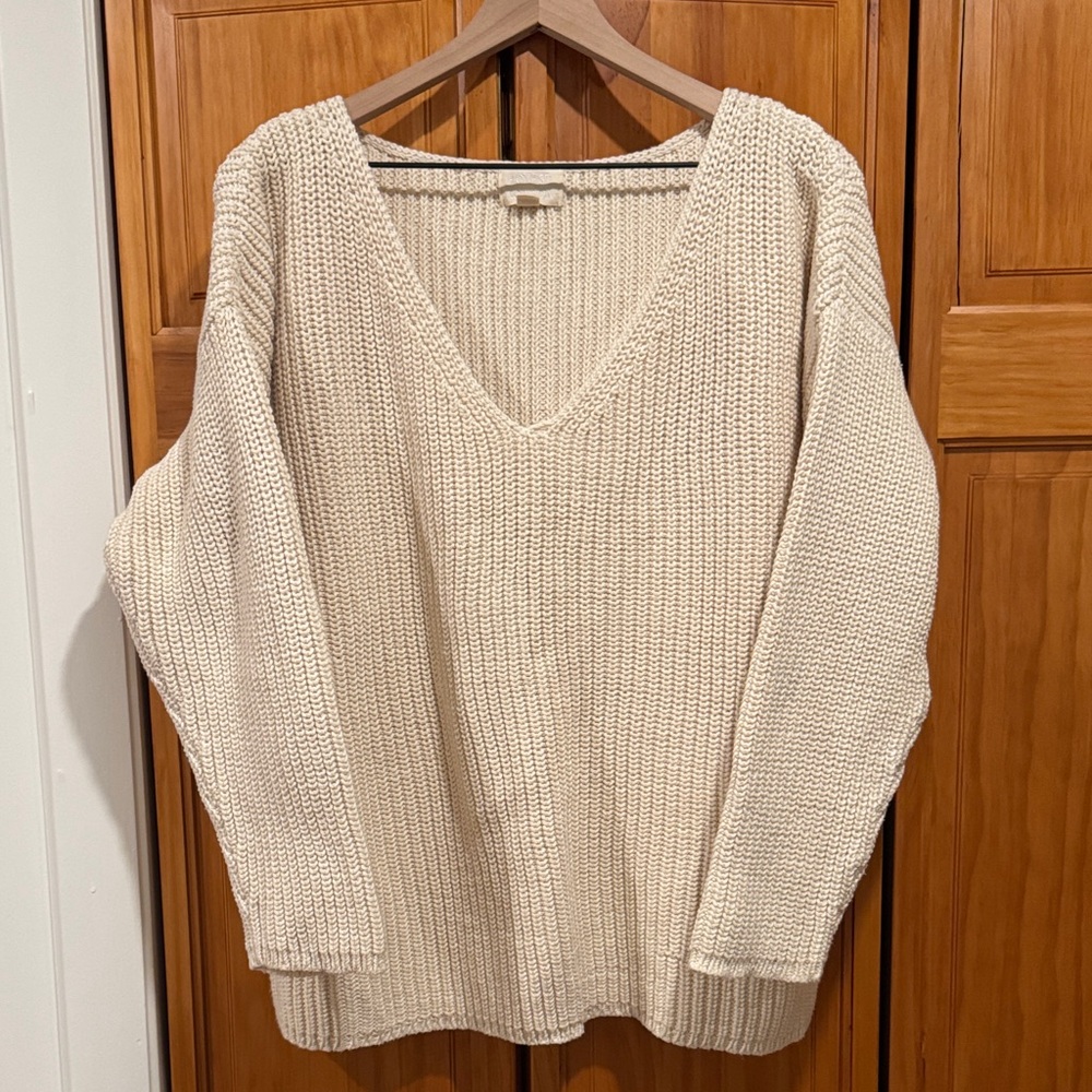 Honest Cotton V Neck Tunic Sweater